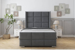 "Sloomy Beaumont Armour Coniston Bed Frame With Mattress With 50""  Upholstered Wingback Headboard 6' Super King" - thumbnail 1