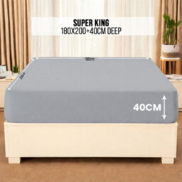 Aspire Homeware Silver Fitted Sheet 40Cm Extra Deep Pocket Hypoallergenic Bed Sheet Microfiber (L)200Cm X (W)180Cm,super King - thumbnail 7