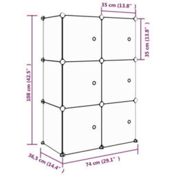 Walplus Cube Storage Cabinet For Kids With 6 Cubes Pink Pp - thumbnail 9