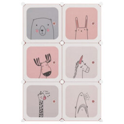Walplus Cube Storage Cabinet For Kids With 6 Cubes Pink Pp - thumbnail 3