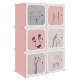 Walplus Cube Storage Cabinet For Kids With 6 Cubes Pink Pp - thumbnail 2