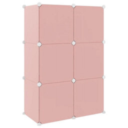Walplus Cube Storage Cabinet For Kids With 6 Cubes Pink Pp - thumbnail 5