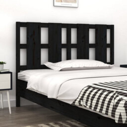 Walplus Bed Headboard Black 145.5X4X100 Cm Solid Wood Pine
