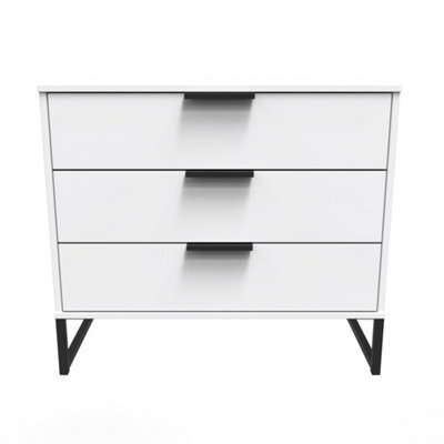 Beijing 3 Drawer Chest Of Drawers In White Matt (Ready Assembled) - image 1