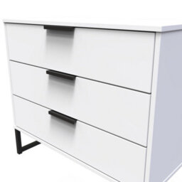 Beijing 3 Drawer Chest Of Drawers In White Matt (Ready Assembled) - thumbnail 4
