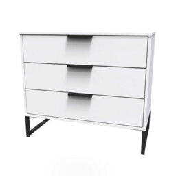 Beijing 3 Drawer Chest Of Drawers In White Matt (Ready Assembled) - thumbnail 3