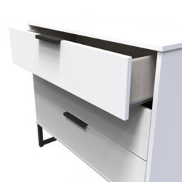 Beijing 3 Drawer Chest Of Drawers In White Matt (Ready Assembled) - thumbnail 5