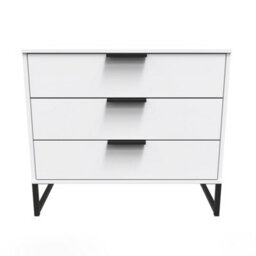 Beijing 3 Drawer Chest Of Drawers In White Matt (Ready Assembled) - thumbnail 1