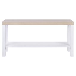 Hadwell Matt White & Natural Oak Effect Tv Stand, (H)45Cm X (W)90Cm X (D)26Cm - thumbnail 3