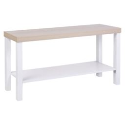 Hadwell Matt White & Natural Oak Effect Tv Stand, (H)45Cm X (W)90Cm X (D)26Cm - thumbnail 2