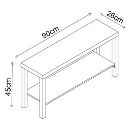 Hadwell Matt White & Natural Oak Effect Tv Stand, (H)45Cm X (W)90Cm X (D)26Cm - thumbnail 6