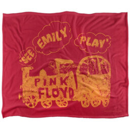 Pink Floyd See Emily Play Silky Supersoft Blanket Pink/yellow (One Size) - thumbnail 1