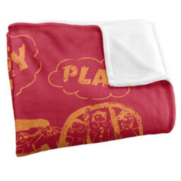 Pink Floyd See Emily Play Silky Supersoft Blanket Pink/yellow (One Size) - thumbnail 2