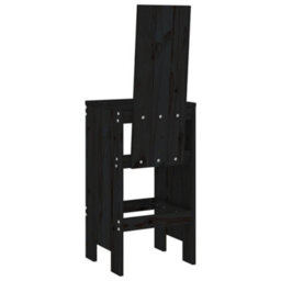 Berkfield Bar Stools 2 Pcs Black 40X42X120 Cm Solid Wood Pine - thumbnail 6