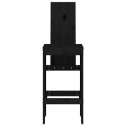 Berkfield Bar Stools 2 Pcs Black 40X42X120 Cm Solid Wood Pine - thumbnail 4