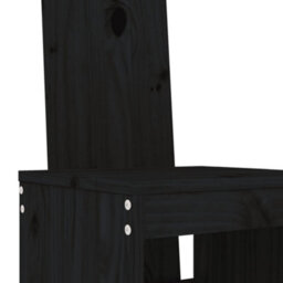 Berkfield Bar Stools 2 Pcs Black 40X42X120 Cm Solid Wood Pine - thumbnail 7