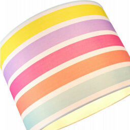 Happy Homewares Modern And Cute Multi Coloured Rainbow Stripe Cotton Fabric Lamp Shade - 10 - thumbnail 3