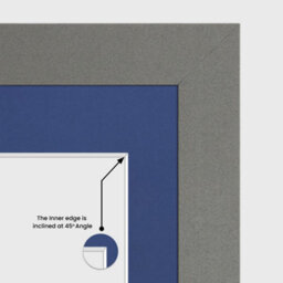AK Frames 20X14 Dark Grey Sleek Multi Photo Frame With Blue Mount - Holds 2 Apertures (2X) A4 Photos - thumbnail 7