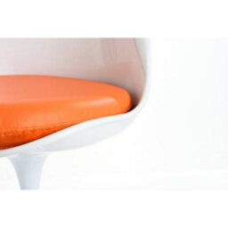 Fusion Living Tulip Set - White Medium Circular Table And Two Chairs With Pu Cushion Orange - thumbnail 8
