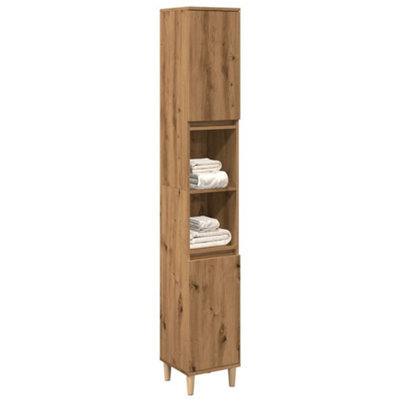 Berkfield Bathroom Cabinet Artisan Oak 30X30X190 Cm Engineered Wood - image 1