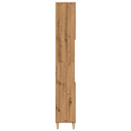 Berkfield Bathroom Cabinet Artisan Oak 30X30X190 Cm Engineered Wood - thumbnail 6