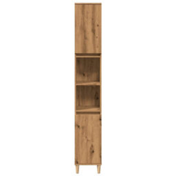 Berkfield Bathroom Cabinet Artisan Oak 30X30X190 Cm Engineered Wood - thumbnail 4