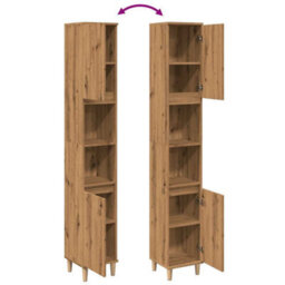 Berkfield Bathroom Cabinet Artisan Oak 30X30X190 Cm Engineered Wood - thumbnail 8