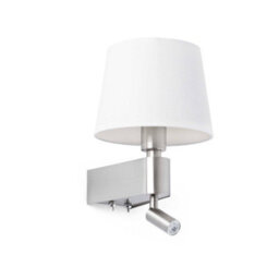 Luminosa Lighting Luminosa Room 1 Light Indoor Wall Light Reading Lamp White, Satin Nickel, E27 - thumbnail 1