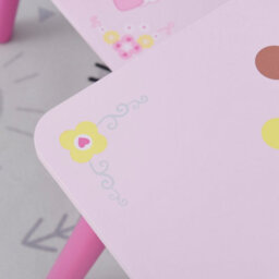 Homcom 3 Pcs Kids Princess & Crown Chair Table Set Home Furniture 2-4 Yrs Pink - thumbnail 9
