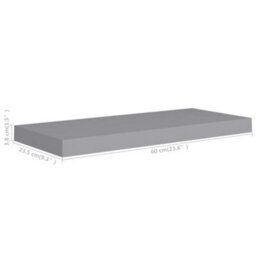 Berkfield Floating Wall Shelves 2 Pcs Grey 60X23.5X3.8 Cm Mdf - thumbnail 8