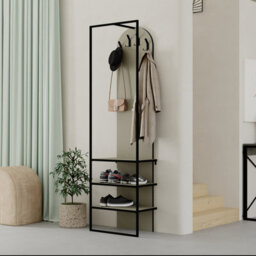 Decortie Modern Archy Hall Stand Coat Rack Hall Tree Stand With Shoe Rack For Hallway, Entrance Hall 180(H)Cm Ash Green