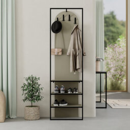 Decortie Modern Archy Hall Stand Coat Rack Hall Tree Stand With Shoe Rack For Hallway, Entrance Hall 180(H)Cm Ash Green - thumbnail 4