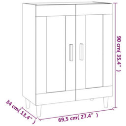 Vidaxl Sideboard Brown Oak 69.5X34X90 Cm Engineered Wood - thumbnail 3