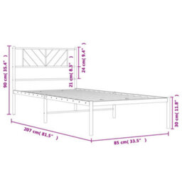 Berkfield Metal Bed Frame With Headboard White 80X200 Cm - thumbnail 9