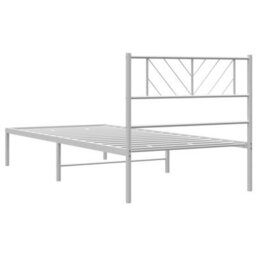 Berkfield Metal Bed Frame With Headboard White 80X200 Cm - thumbnail 7