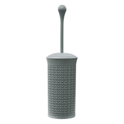Jvl Knit Loop Plastic Toilet Brush And Holder, One Size, Grey - image 1