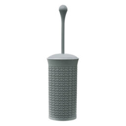 Jvl Knit Loop Plastic Toilet Brush And Holder, One Size, Grey