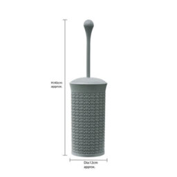 Jvl Knit Loop Plastic Toilet Brush And Holder, One Size, Grey - thumbnail 4