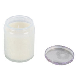 Living And Home Translucent White Embossing Glass Cup Soy Wax Zen Tea Valley Scented Candle With Lid, 16-Hour Burn - thumbnail 2