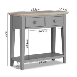 Statement Furniture Florence Console Table With 2 Drawers - Dove Grey - thumbnail 4