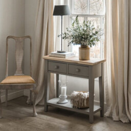 Statement Furniture Florence Console Table With 2 Drawers - Dove Grey - thumbnail 3