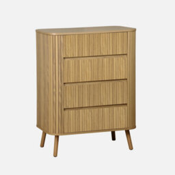 Sweeek - Grooved Decor Chest 4 Drawers Natural 80X45X100 Cm - Legacy - thumbnail 4