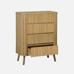 Sweeek - Grooved Decor Chest 4 Drawers Natural 80X45X100 Cm - Legacy - thumbnail 2
