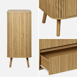 Sweeek - Grooved Decor Chest 4 Drawers Natural 80X45X100 Cm - Legacy - thumbnail 3