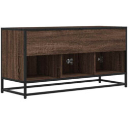 Berkfield Industrial Tv Cabinet Brown Oak 100X35X50 Cm Engineered Wood And Metal - thumbnail 6