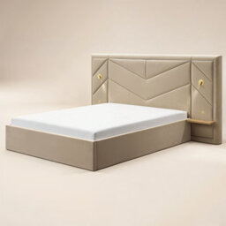 Flair Alice Hotel Ottoman Bed With Usb Gold Lights Beige Velvet Double - thumbnail 5