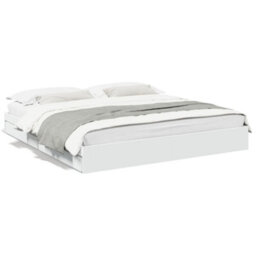 Berkfield Bed Frame With Drawers Without Mattress White 180X200 Cm Super King - thumbnail 2