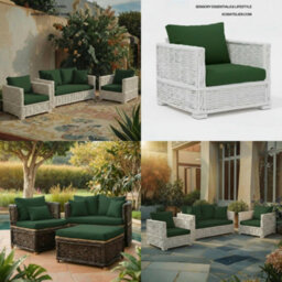Kosi Atelier Replacement Rattan  Cushions Will Fit Keter Alibert California Garden Patio - 5 Seats And 5 Cushions - thumbnail 6