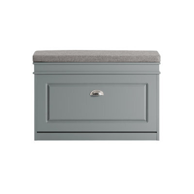 Sobuy Shoe Cabinet With Flip Drawer Load Capacity 150 Kg 29.5X9.4X20.1 Inch Fsr82-L-Hg - Gray - image 1