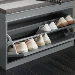 Sobuy Shoe Cabinet With Flip Drawer Load Capacity 150 Kg 29.5X9.4X20.1 Inch Fsr82-L-Hg - Gray - thumbnail 8